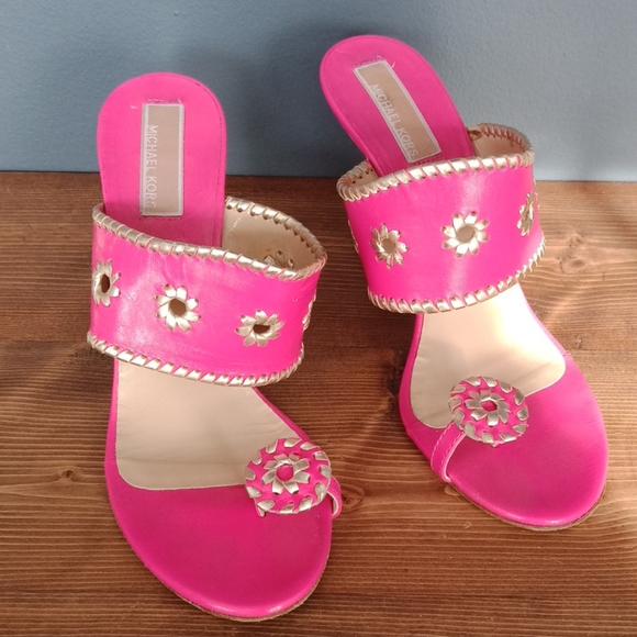 Michael Kors  pink heeled sandals - Picture 1 of 8
